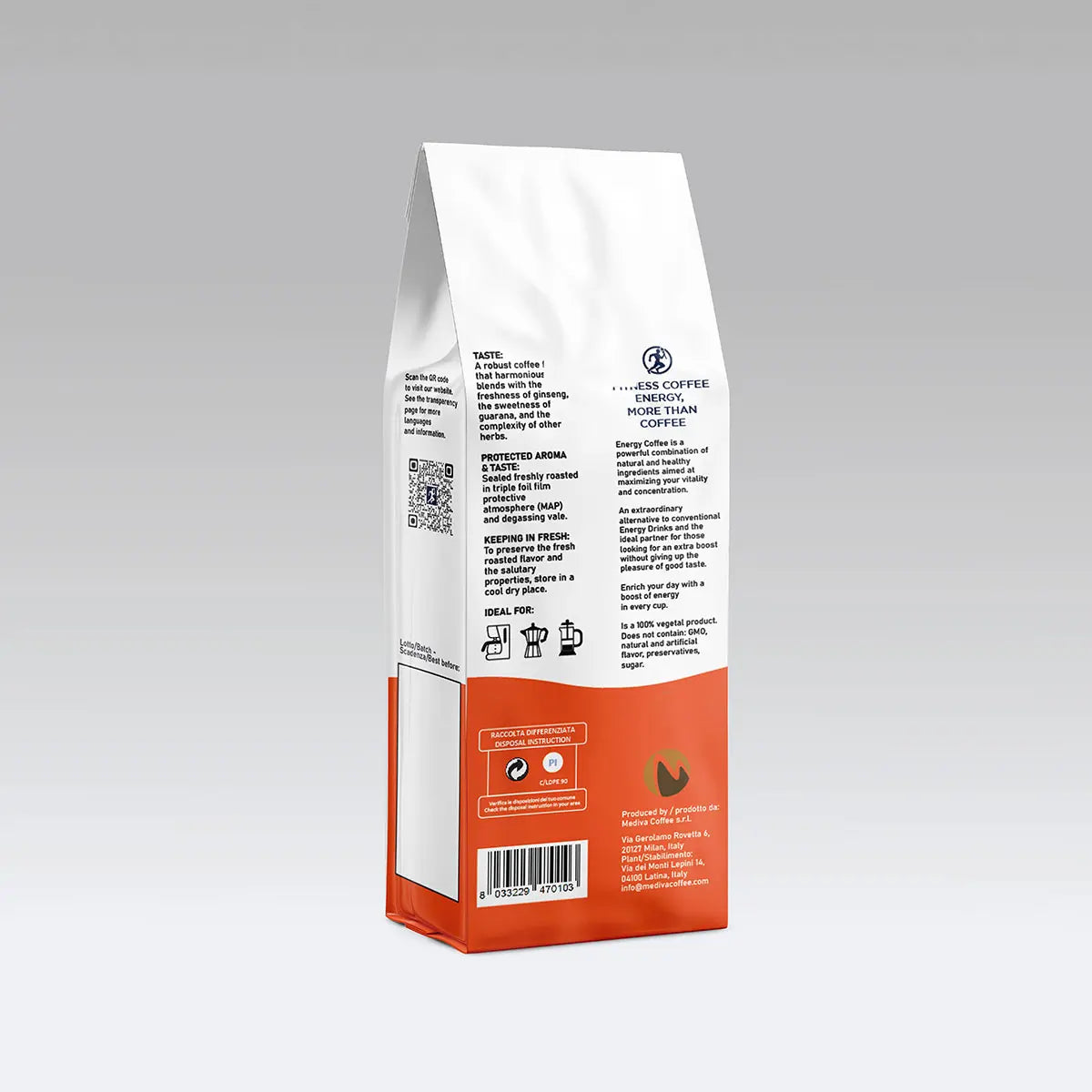 Café énergétique - sachet de 250g avec café en poudre